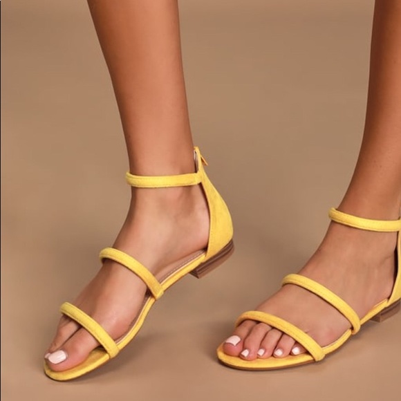 mustard yellow flat sandals